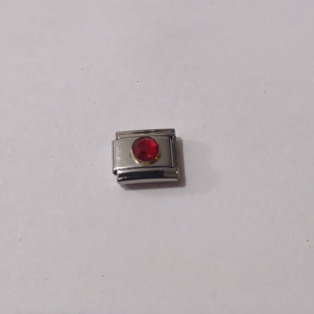 January Birthstone Italian Link Stainless Steel Nomination Style Charm